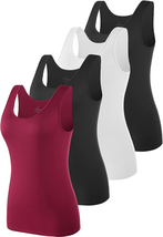 Elastic Tank Tops for Women Undershirts Pack of 4 Slim-Fit - £28.45 GBP