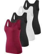 Elastic Tank Tops for Women Undershirts Pack of 4 Slim-Fit - £28.15 GBP