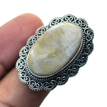Fossil Coral Vintage Style Gemstone Ethnic Gifted Wedding Ring Jewelry 8" SA 743 - $7.49
