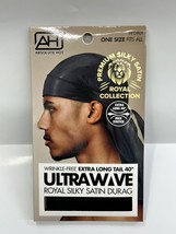 AH EXT RA LONG TAIL 40&quot; ULTRA WAVE ROYAL SILKY SATIN DURAG HFDR01 BLACK - £1.58 GBP