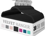 Premium Velvet Hangers 50 Pack, Heavy Duty Study Black Hangers For Coats... - £33.81 GBP