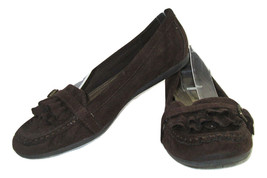 American Eagle Shoes Women&#39;s Size 7.5 Moccasin Brown Faux Suede Loafer Flats - £10.26 GBP