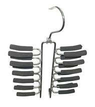 Necktie Rack Hanger Organizer Men Women Closet Metal & Foam 24 Ties 2 Belt Hooks image 2