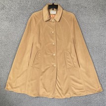 Kashmiracle Wellington Cape Coat Womens Medium Lined Pockets Tan Retro VTG 1970s - £69.39 GBP