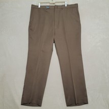 Vtg Sears PERMA-PREST Flexslax Mens 40/29 Brown Casual Dress Pants Flat Front - £22.73 GBP