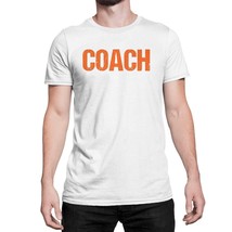 White &amp; Orange Coach T-Shirt Adult Mens Tee Shirt Screen Printed Coachin... - £11.15 GBP