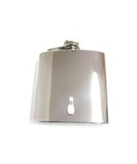 6 Oz. Stainless Steel Flask with Bowling Pin Pendant - £43.85 GBP