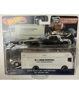 Back To The Future Delorean Dr. Brown Custom Hot Wheels Team Transport w... - $166.21