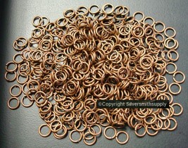 500 Heavy Copper plated 18 Ga 7mm round open jump rings attach charms FP... - £6.97 GBP
