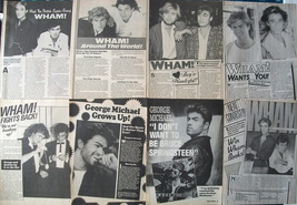 George Michael ~ Eighteen (18) B&amp;W Articles, Andrew Ridgeley, Wham Frm 1985-1989 - £10.85 GBP