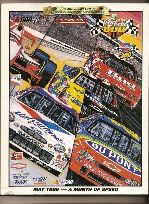 1999 Coca Cola 600 program Jeff Burton Nascar Lowe&#39;s - $24.98