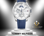 Tommy Hilfiger Herren-Armbanduhr, Quarz, blaues Silikonarmband, weißes... - £95.86 GBP