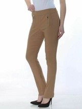 INC International Concepts Womens Rococo Zippered Straight Skinny Leg Pants, Bro - £19.92 GBP