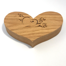 Carved Detail Decorative Heart Shaped Wooden Multipurpose Table Decor Holder - £6.21 GBP