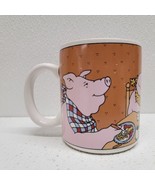 Vintage Coffee Mug Cup GUHL Pig Family Dinner Pork And Beans Funny Gift - $14.75