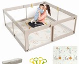 Mloong Baby Playpen with Mat, 59x59 Inches Extra Large Playpen for Babie... - $112.20
