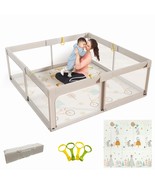Mloong Baby Playpen with Mat, 59x59 Inches Extra Large Playpen for Babie... - £88.22 GBP