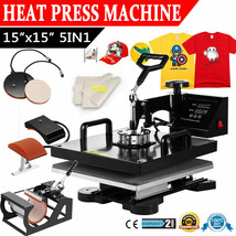 15&quot;x15&quot; 5 in 1 T-Shirt Heat Press Machine Transfer Sublimation Mug Hat Plate - £249.35 GBP