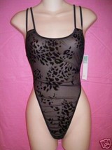 Fantasy Lingerie Phantom Leopard Bodyshaper Halter Teddy: Black : OS - £21.59 GBP