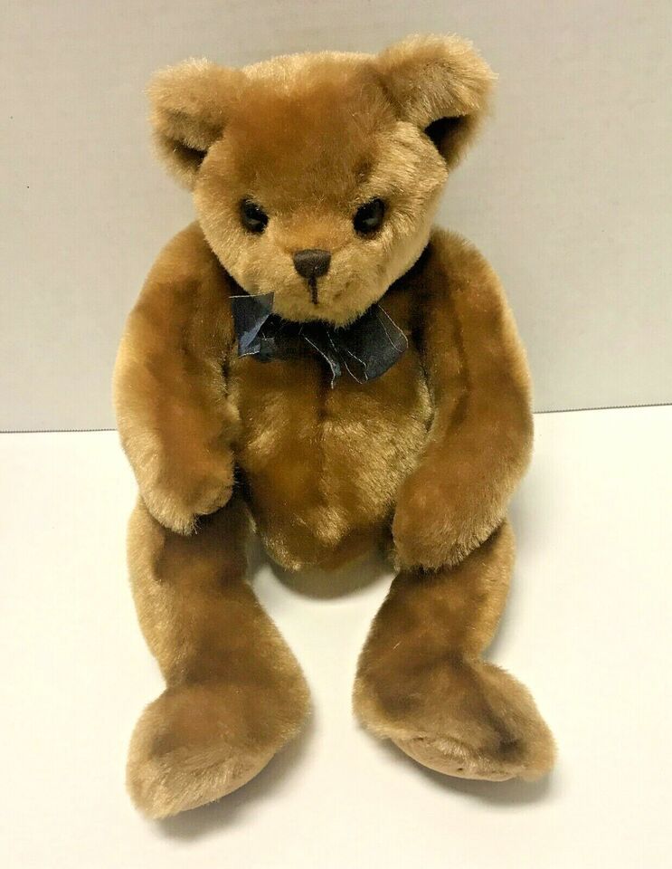Primary image for Vintage 1999 Ty Teddy Bear 17" Plush Brown Black Ribbon Bow Stuffed Toy