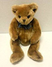 Vintage 1999 Ty Teddy Bear 17&quot; Plush Brown Black Ribbon Bow Stuffed Toy - £13.18 GBP