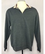 Men&#39;s Croft &amp; Barrow Cotton Gray &amp; Maroon  M/M 1/4 Zip Pullover - $16.36
