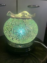 Green  large Glass  Aroma Lamp Oil Warmer with Dimmer!!FREE SHIPPING! - £28.14 GBP