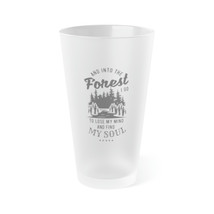 Frosted Pint Glass Featuring Serene Forest Design - 16oz Personalized Dr... - £18.05 GBP