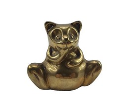 Vintage Solid Brass Teddy Bear Figurine Statue Sculpture 2.5 inch  Made in India - $8.86
