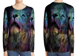 Space Lion   T-Shirt Long Sleeve For Women - $21.76
