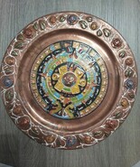 Vintage Mexican Mayan Aztec Copper Calendar Wall Hanging Plate Mexico 11&quot; - $29.99