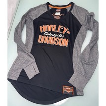 Harley Davidson Women&#39;s Shirt Long Sleeve Thumbholes Michigan City IN Me... - £15.75 GBP