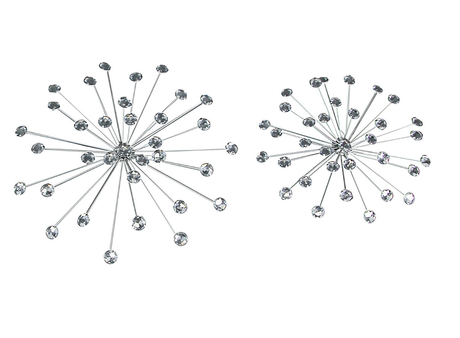 Primary image for Scratch & Dent Jeweled Metal Sunburst Wall Mounted Hanging Sculpture Set of 2