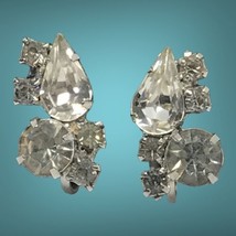 vintage coro screw back rhinestone earrings Wedding Prom Engagement - $40.00