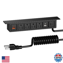 QBA Under Desk Power Strip with USB-C 20W, Desk Mount Outlet with 5FT Sp... - $64.30