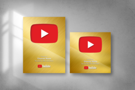 Custom YouTube Play Button plaque, personalization creator award,Social ... - $76.00
