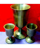 Three EXTREMELY old pewter goblets - $66.56 CAD