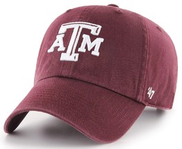 Texas A&amp;M Aggies NCAA &#39;47 Clean Up Maroon Dad Hat Cap Adult Adjustable - £19.66 GBP