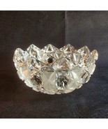 Frosted Glass Bowl Glass Serving Bowl Starburst Pattern - $34.00