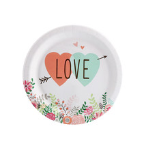 Rustic Floral Coral Mint-to-Be Dessert Plates (8 Pack) - £32.13 GBP
