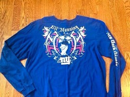 Eli Manning New York Giants Long Sleeve Shirt NFL team apparel 2XL Blue XXL mvp - £6.32 GBP