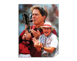 Nick Saban Alabama Crimson Tide Football Champions Head Coach Art Print ... - $24.99+