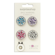 Surprizeshop Ladies Crystal Flower Golf Ball Marker and Visor Clip Set - $18.44