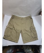 NAUTICA Jeans Men&#39;s Khaki 100% Cotton Chino Cargo Shorts Pockets Size 36W - $426.85 MXN