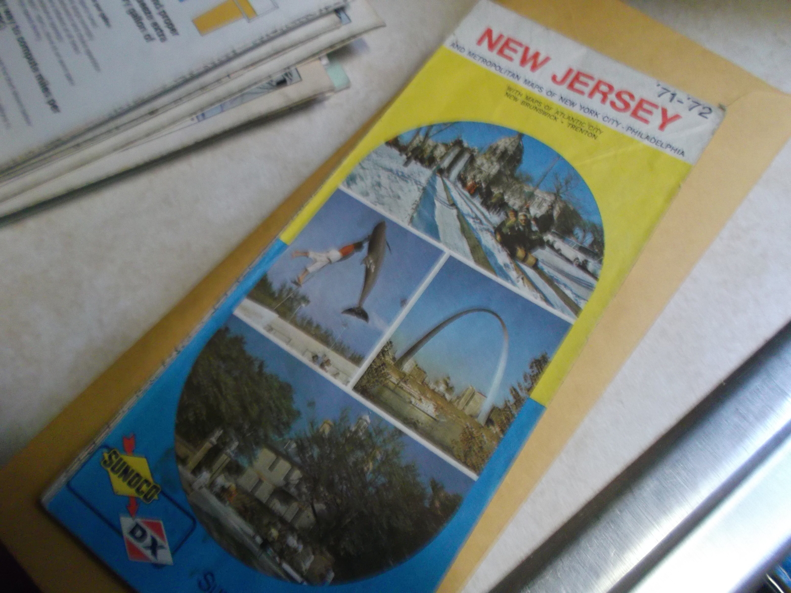 Original 1971-1972 Sunoco/DX New Jersey Road Map with Metropolitan NY - £3.91 GBP