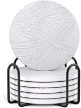 White Stone Coasters For Wooden Tables, Lifver Absorbent Drink, 4 Inches - £24.66 GBP