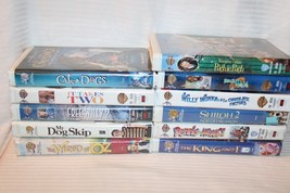 Lot of 11 VHS Tapes, Clam Shell, Warner Bros., Space Jam, Wizard of Oz, More - £56.13 GBP