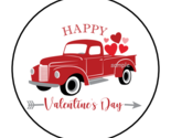 30 VALENTINE&#39;S ENVELOPE SEALS STICKERS LABELS TAGS 1.5&quot; ROUND VINTAGE TRUCK - $7.49