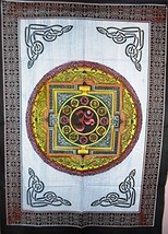 Hand Painted Om Wall Art Poster, Hippie Wall Tapestry, Indian Dorm Decor, Boho W - £14.13 GBP