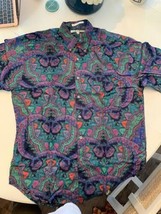 Mens Perry Ellis short sleeve colorful print shirt, size M - £31.65 GBP